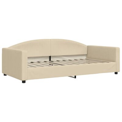 vidaXL Lit de jour avec matelas crème 100x200 cm tissu