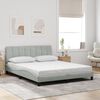 vidaXL Cadre de lit sans matelas Hanko gris clair 160x200 cm velours