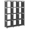 vidaXL &Eacute;tag&egrave;re d'affichage 12 cubes Gris 103x30x141 cm Tissu