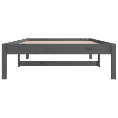 vidaXL Lit de jour sans matelas gris 90x190 cm bois de pin massif