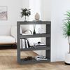 vidaXL Biblioth&egrave;que/S&eacute;parateur de pi&egrave;ce Gris 80x30x103,5 cm Pin massif