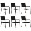 vidaXL Ensemble &agrave; manger de jardin 7 pcs Noir