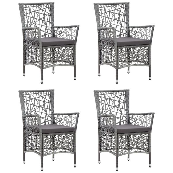 vidaXL Ensemble &agrave; manger de jardin 5 pcs Gris