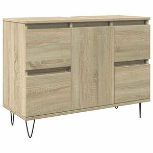 vidaXL Armoire salle de bain ch&ecirc;ne sonoma 80x33x60cm bois d'ing&eacute;nierie