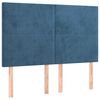 vidaXL T&ecirc;te de lit &agrave; LED Bleu fonc&eacute; 144x5x118/128 cm Velours