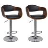 vidaXL Tabourets de bar lot de 2 noir bois courb&eacute; et similicuir