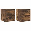 vidaXL Tables de chevet murales 2 pcs ch&ecirc;ne fum&eacute; 38x34x40 cm