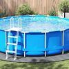 vidaXL B&acirc;che de piscine gris clair &Oslash;458 cm g&eacute;otextile polyester