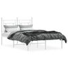 vidaXL Cadre de lit m&eacute;tal sans matelas et t&ecirc;te de lit blanc 120x190 cm