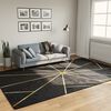 vidaXL Tapis lavable noir et dor&eacute; 190x300 cm antid&eacute;rapant