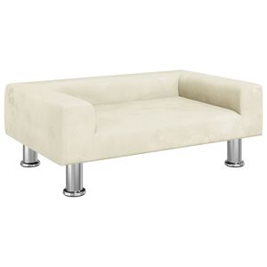 vidaXL Canap&eacute; pour enfants cr&egrave;me 70x45x26,5 cm velours