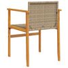 vidaXL Chaises de jardin lot de 2 beige résine tressée et bois massif
