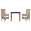 vidaXL Ensemble de salle &agrave; manger pour jardin 3 pcs Beige polyrotin