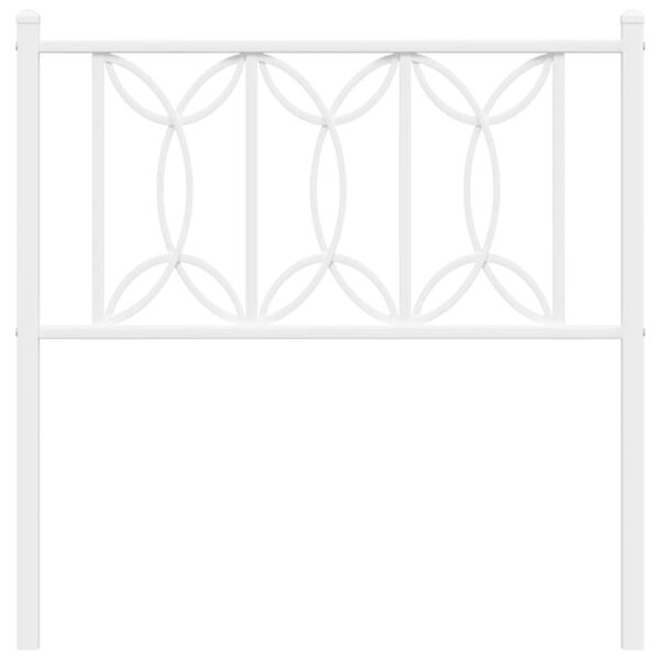 vidaXL T&ecirc;te de lit m&eacute;tal blanc 90 cm