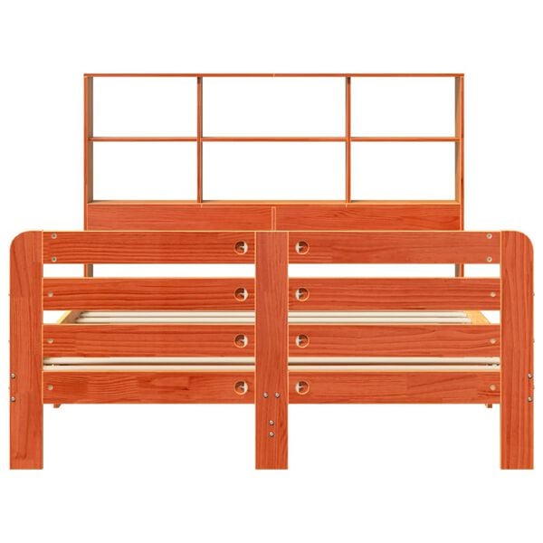 vidaXL Cadre de lit sans matelas cire marron 135x190cm bois pin massif