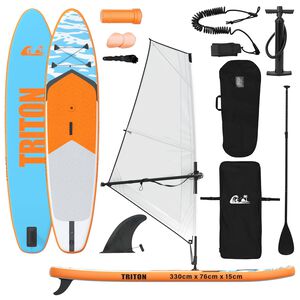 vidaXL Planche SUP Gonflable avec Voile TRITON 330 x 76 x 15 cm Bleu