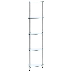 vidaXL &Eacute;tag&egrave;re 5 niveaux Transparent 30x30x130 cm Verre tremp&eacute;