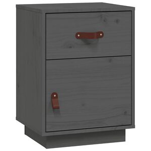 vidaXL Tables de chevet 2 pcs Gris 40x34x55 cm Bois de pin massif