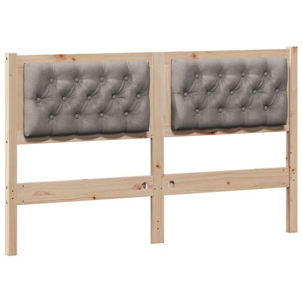 vidaXL T&ecirc;te de lit Autre Marron et taupe 150 cm Bois massif en pin