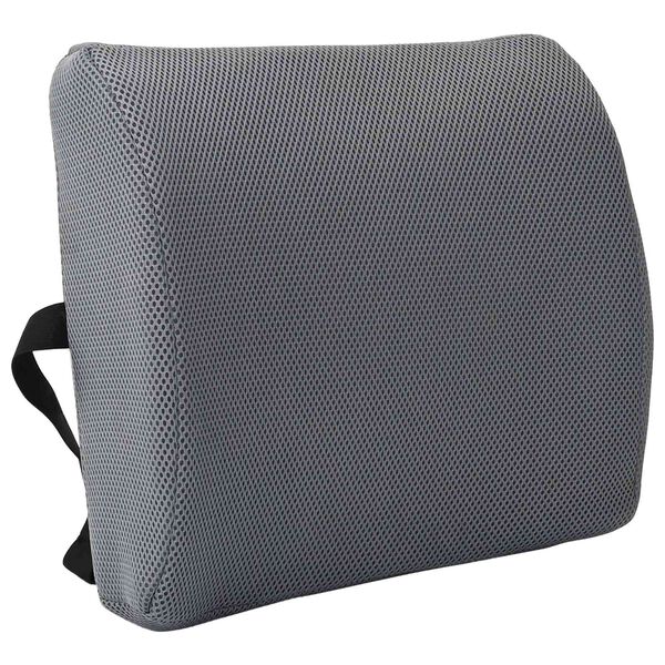 vidaXL Coussin dorsal Gris Mousse &agrave; m&eacute;moire de forme 36 x 30 x 12 cm