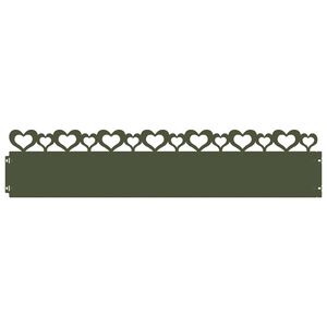 vidaXL Bordures de pelouse 10 pcs Vert olive 103 x 0,05 x 22 cm Acier