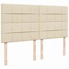 vidaXL Sommier &agrave; lattes de lit avec matelas Cr&egrave;me 200x200 cm Tissu