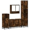 vidaXL Ensemble meubles salle de bain 4 pcs ch&ecirc;ne fum&eacute; bois ing&eacute;nierie