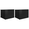vidaXL Tables de chevet 2 pcs Noir brillant 40x30x30cm bois ing&eacute;nierie