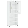 vidaXL Buffet haut Blanc 69,5x34x180 cm Bois d'ing&eacute;nierie