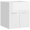vidaXL Ensemble de meubles de salle de bain Blanc brillant Agglom&eacute;r&eacute;