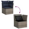 vidaXL Salon de jardin avec coussins 7pcs gris r&eacute;sine tress&eacute;e acacia