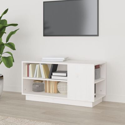 vidaXL Meuble TV Blanc 80x35x40,5 cm Bois de pin massif