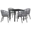 vidaXL Ensemble de salle &agrave; manger pour jardin 5 pc Anthracite