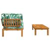 vidaXL Ensemble de Canap&eacute;s 2 pcs Motif feuille Bois d'Acacia Massif