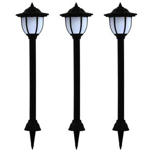 vidaXL Lampe solaire &agrave; LED d'ext&eacute;rieur 3 pcs Noir
