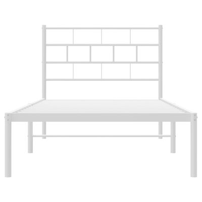 vidaXL Cadre de lit métal sans matelas avec tête de lit blanc 90x200cm