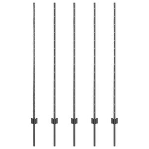 vidaXL Poteau de cl&ocirc;ture ench&acirc;ss&eacute; 5 pi&egrave;ces Gris 180 cm