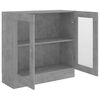 vidaXL Armoire à vitrine Gris béton 82,5x30,5x80 cm Bois d'ingénierie