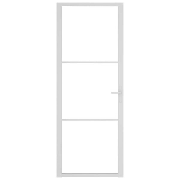 vidaXL Porte int&eacute;rieure 76x201,5 cm Blanc Verre ESG et aluminium
