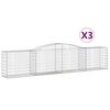 vidaXL Paniers &agrave; gabions arqu&eacute;s 3 pcs 400x50x80/100 cm Fer galvanis&eacute;