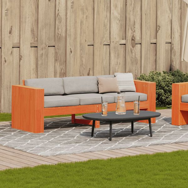 vidaXL Canap&eacute; de jardin 3 places cire marron bois de pin massif