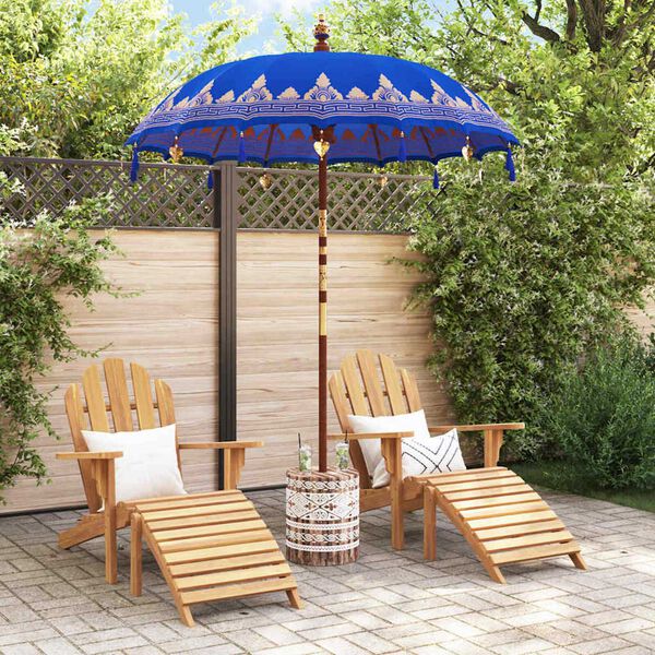 vidaXL Parasol balinais avec base Bleu 185 x 185 x 260 cm