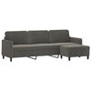 vidaXL Canap&eacute; &agrave; 3 places avec repose-pieds Gris fonc&eacute; 210 cm Velours
