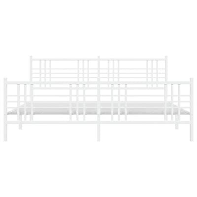 vidaXL Cadre de lit métal sans matelas et pied de lit blanc 200x200 cm