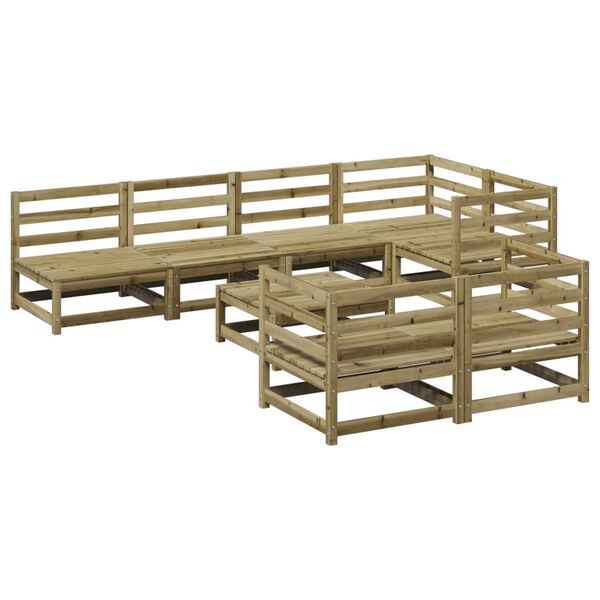 vidaXL Salon de jardin 8 pcs bois de pin impr&eacute;gn&eacute;