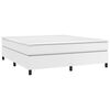 vidaXL Sommier &agrave; lattes de lit avec matelas Blanc 160x200cm Similicuir