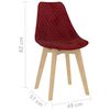 vidaXL Chaises &agrave; manger lot de 2 Rouge bordeaux Velours