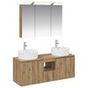 vidaXL Ensemble d'armoire de salle de bain 4 pc Ch&ecirc;ne artisanal