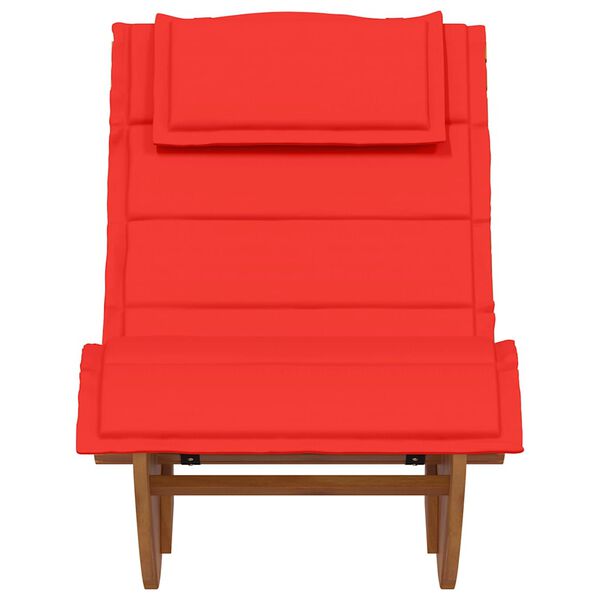 vidaXL Chaise longue &agrave; bascule avec coussin en bois massif d'acacia