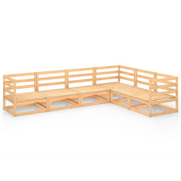 vidaXL Salon de jardin 6 pcs Bois de pin massif